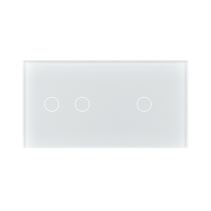 Double plaque de finition en verre - 2+1 boutons