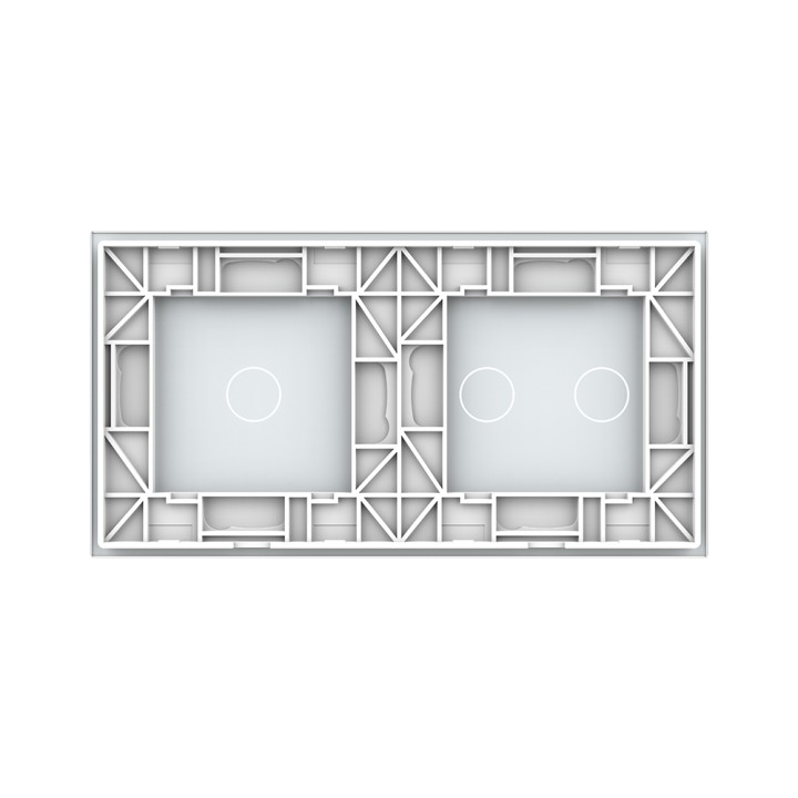 Double plaque de finition en verre - 2+1 boutons