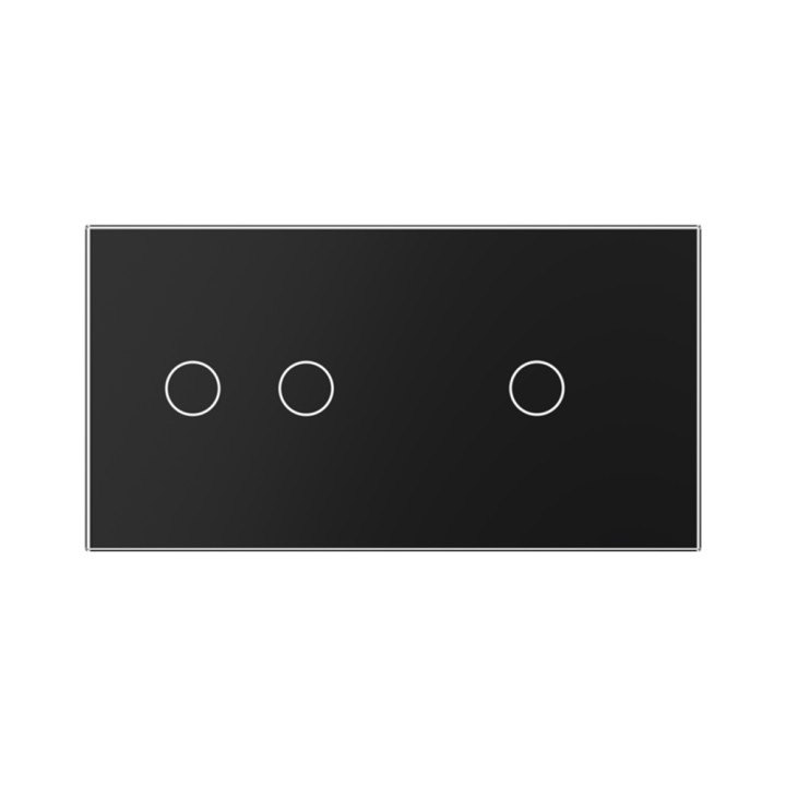 Double glass faceplate - 2+1 buttons