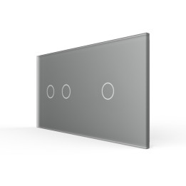 Double glass faceplate - 2+1 buttons