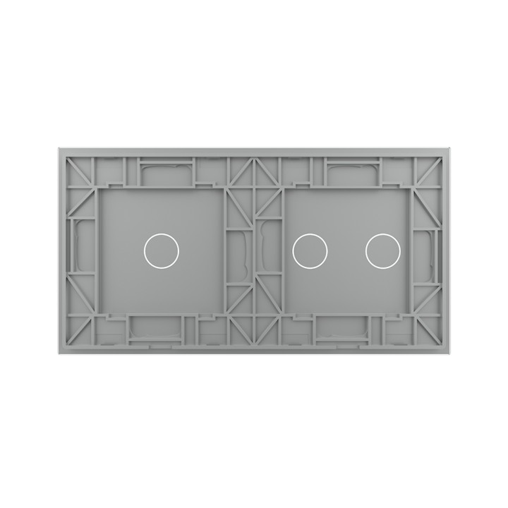 Double plaque de finition en verre - 2+1 boutons