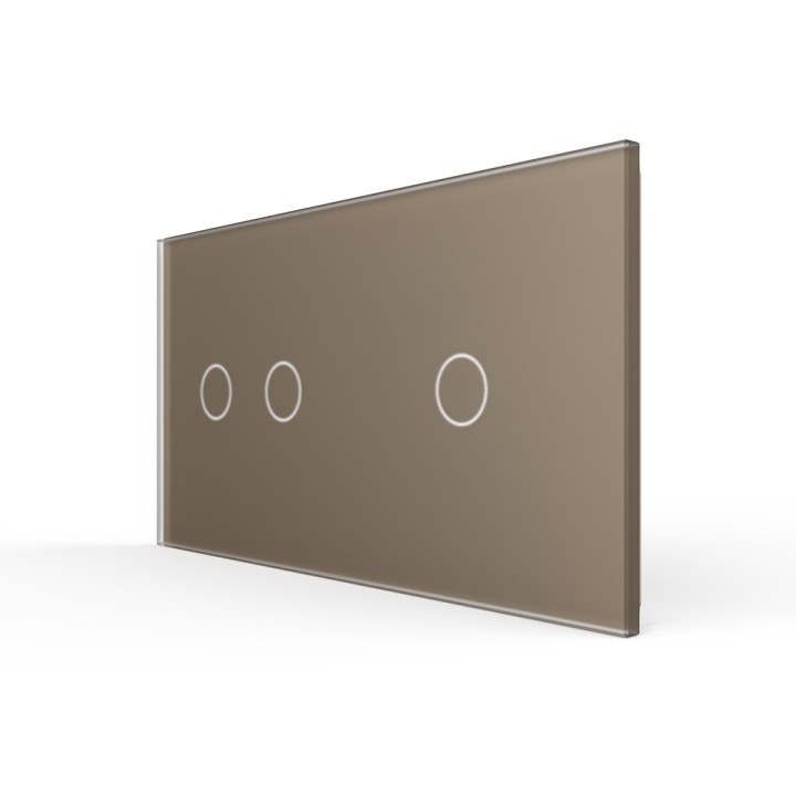 Double glass faceplate - 2+1 buttons