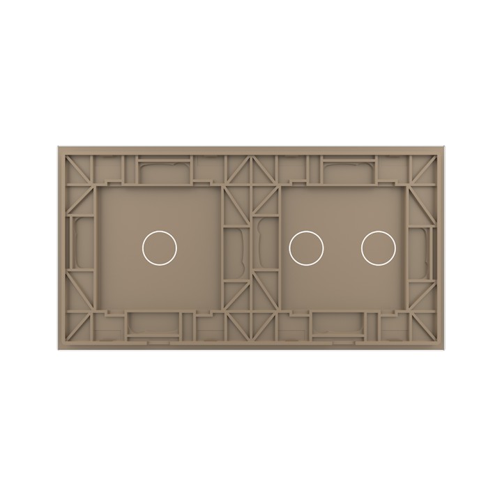 Double plaque de finition en verre - 2+1 boutons