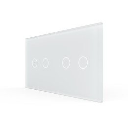 Double plaque de finition en verre - 2+2 boutons