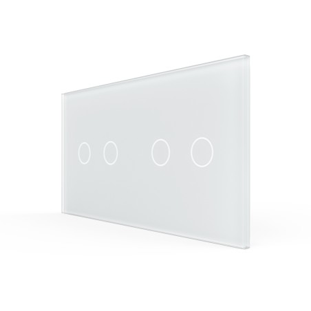Double plaque de finition en verre - 2+2 boutons