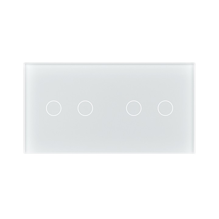 Double plaque de finition en verre - 2+2 boutons