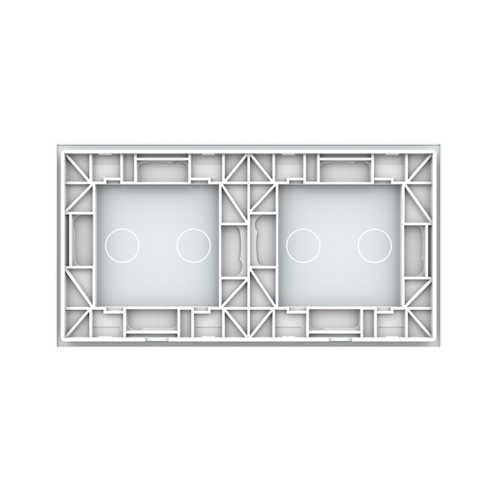 Double plaque de finition en verre - 2+2 boutons