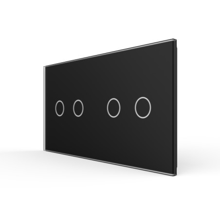 Double plaque de finition en verre - 2+2 boutons