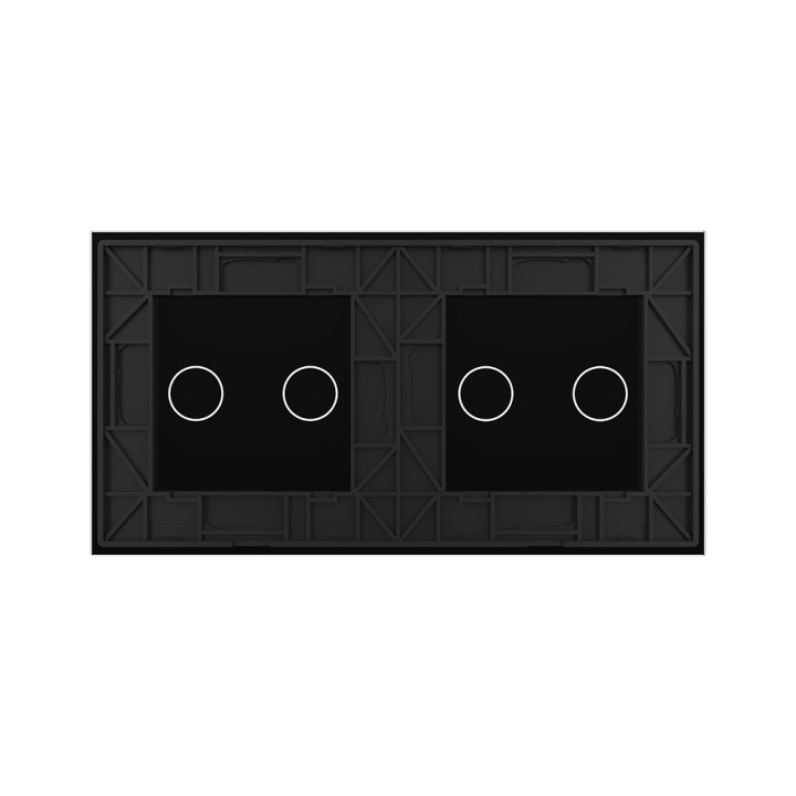 Double plaque de finition en verre - 2+2 boutons
