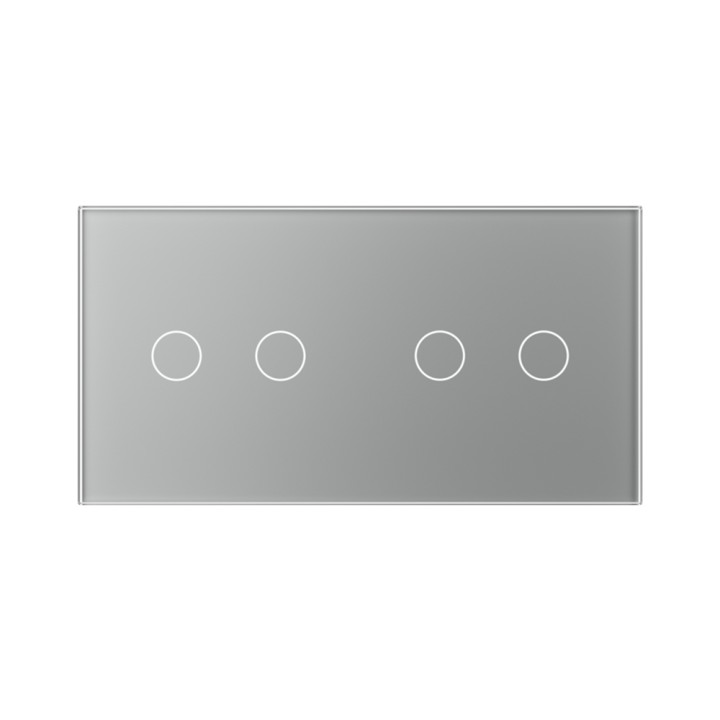 Double plaque de finition en verre - 2+2 boutons