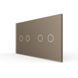 Double plaque de finition en verre - 2+2 boutons