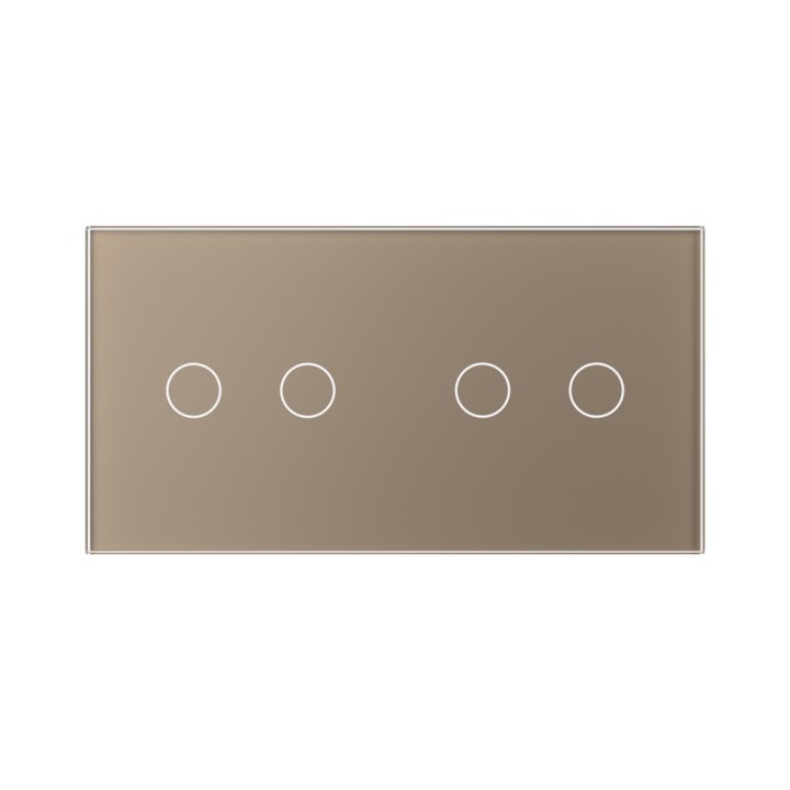 Double plaque de finition en verre - 2+2 boutons