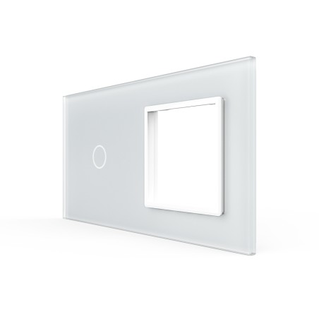 Double glass faceplate - 1 button + 1 gang