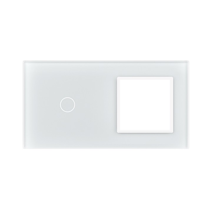 Double glass faceplate - 1 button + 1 gang