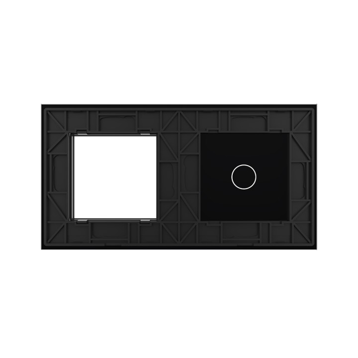Double glass faceplate - 1 button + 1 gang