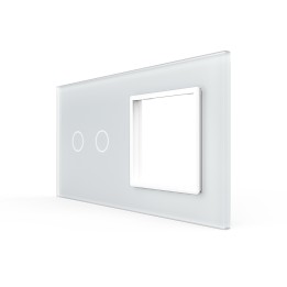 Double glass faceplate - 2 buttons + 1 gang