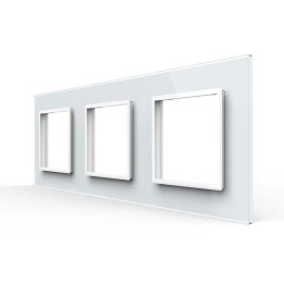 Triple plaque de finition en verre - 3 postes