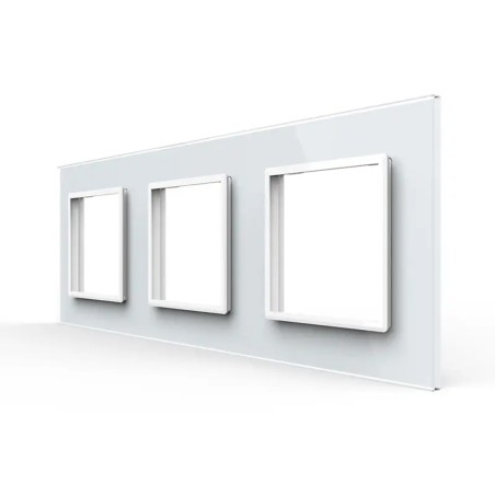 Triple plaque de finition en verre - 3 postes