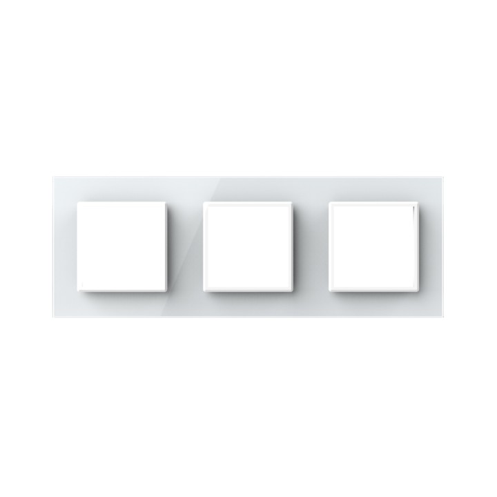 Triple plaque de finition en verre - 3 postes