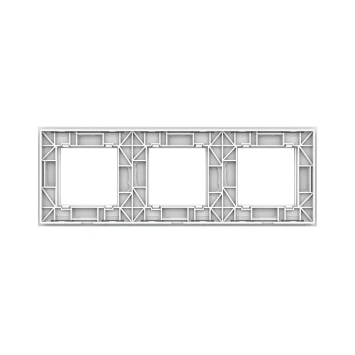 Triple plaque de finition en verre - 3 postes