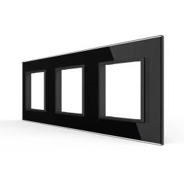 Triple plaque de finition en verre - 3 postes