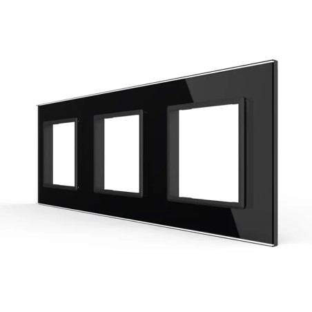 Triple plaque de finition en verre - 3 postes