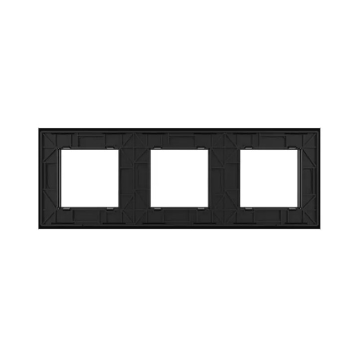 Triple plaque de finition en verre - 3 postes