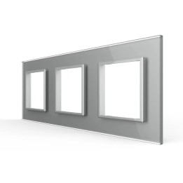 Triple plaque de finition en verre - 3 postes