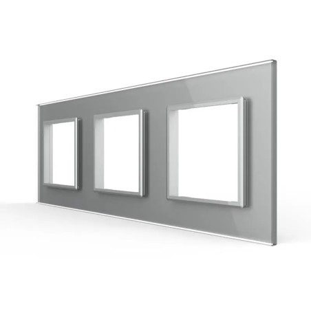 Triple plaque de finition en verre - 3 postes