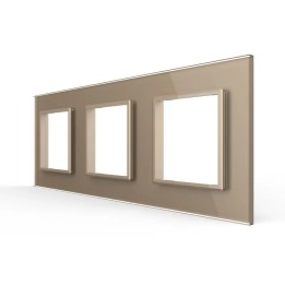 Triple plaque de finition en verre - 3 postes