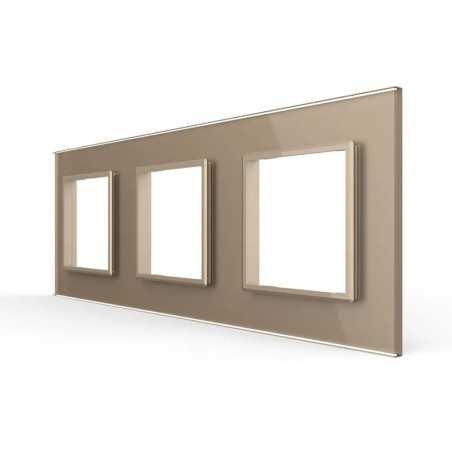 Triple plaque de finition en verre - 3 postes
