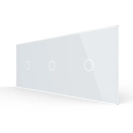 Triple plaque de finition en verre - 1+1+1 boutons