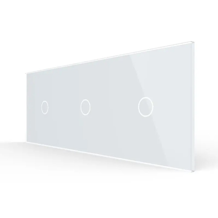 Triple plaque de finition en verre - 1+1+1 boutons