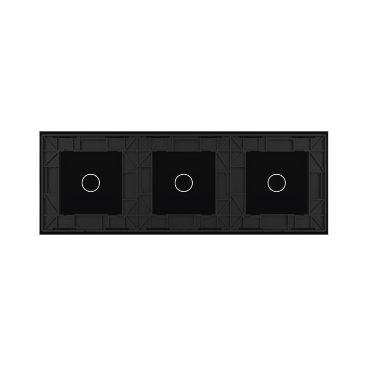 Triple glass faceplate - 1+1+1 buttons