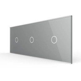Triple plaque de finition en verre - 1+1+1 boutons