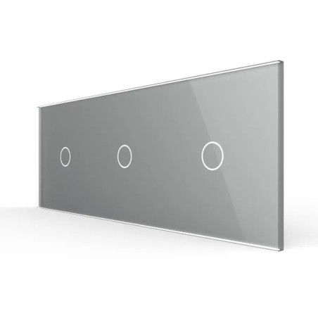 Triple plaque de finition en verre - 1+1+1 boutons