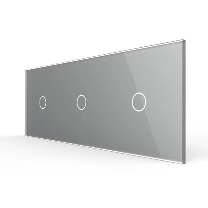 Triple plaque de finition en verre - 1+1+1 boutons