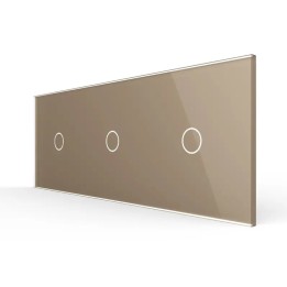 Triple plaque de finition en verre - 1+1+1 boutons