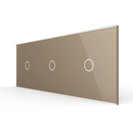 Triple plaque de finition en verre - 1+1+1 boutons