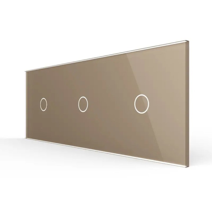Triple plaque de finition en verre - 1+1+1 boutons
