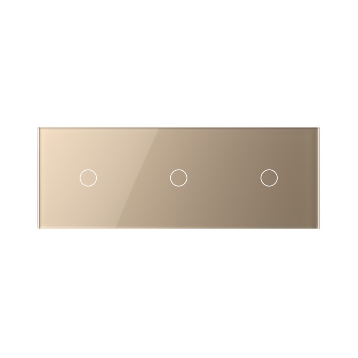 Triple plaque de finition en verre - 1+1+1 boutons