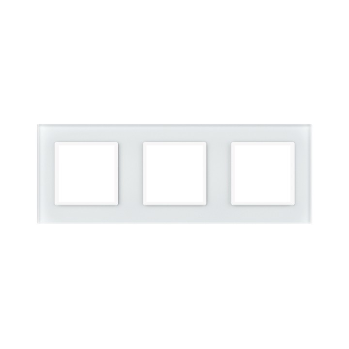 Triple plaque de finition en verre - 3 postes