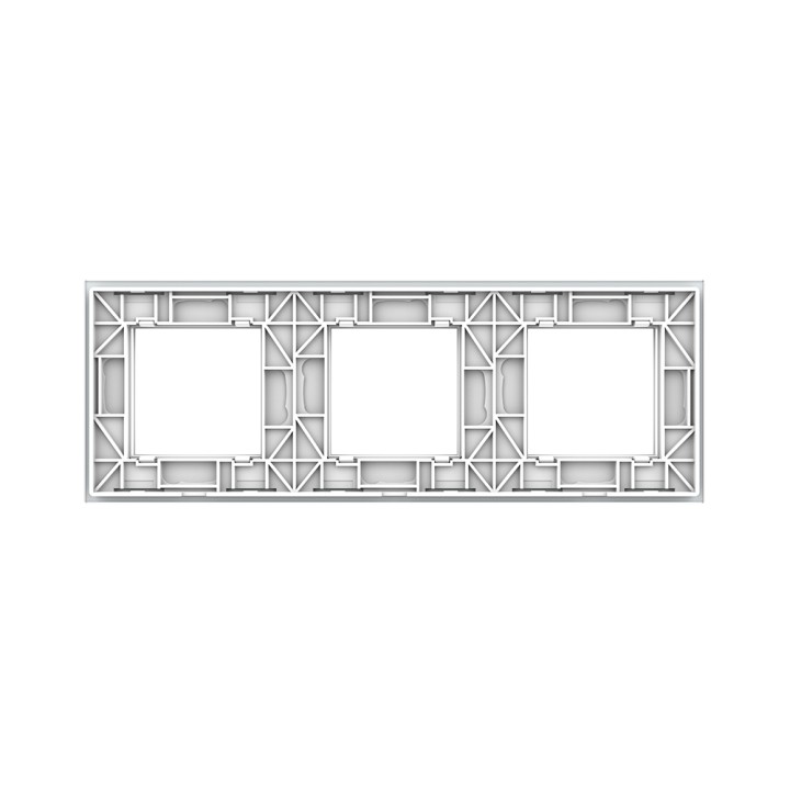 Triple plaque de finition en verre - 3 postes
