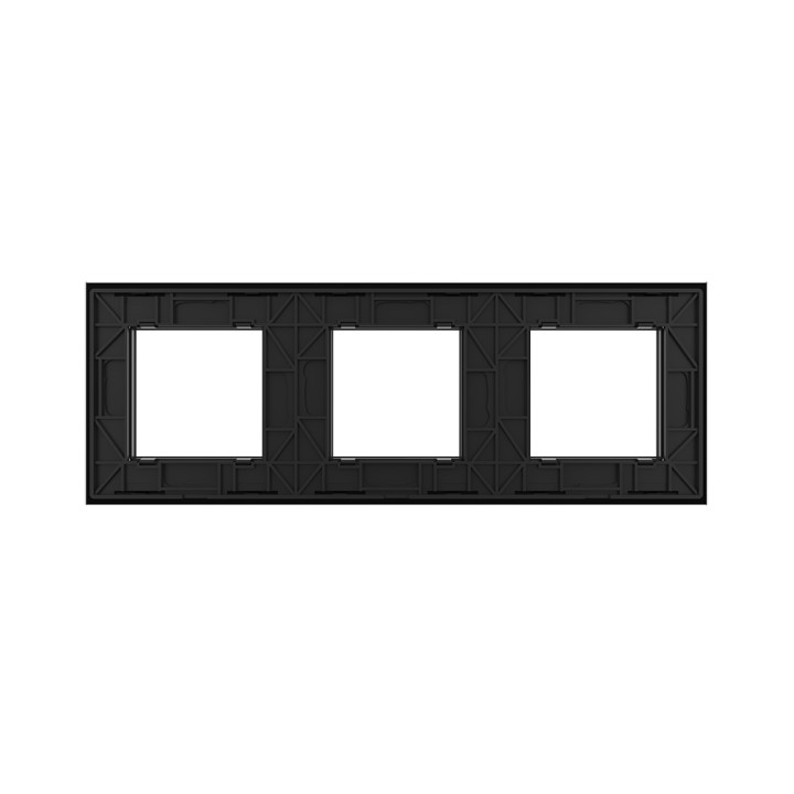 Triple plaque de finition en verre - 3 postes