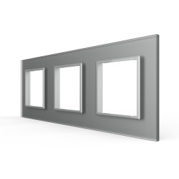 Triple plaque de finition en verre - 3 postes