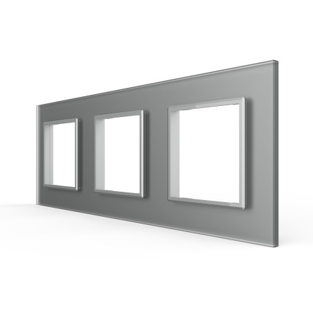 Triple plaque de finition en verre - 3 postes