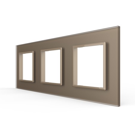 Triple plaque de finition en verre - 3 postes