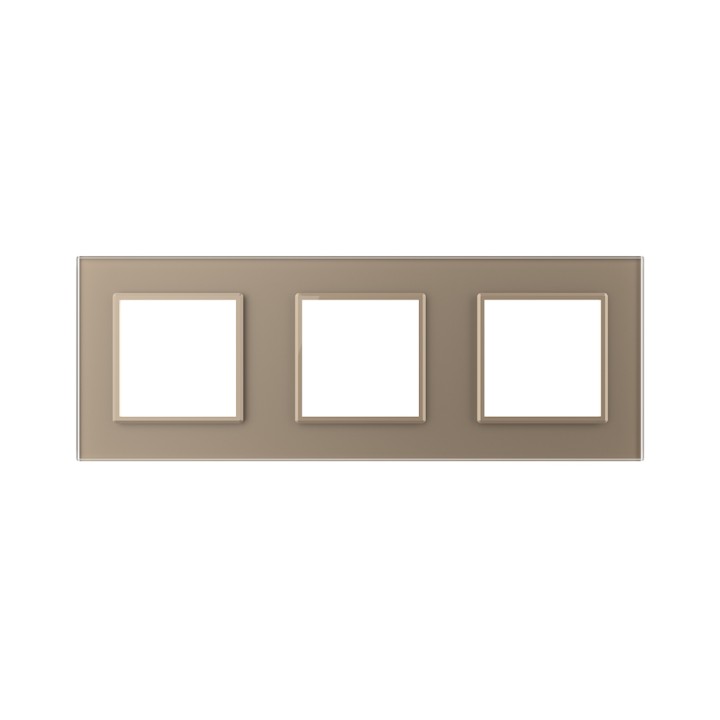 Triple plaque de finition en verre - 3 postes