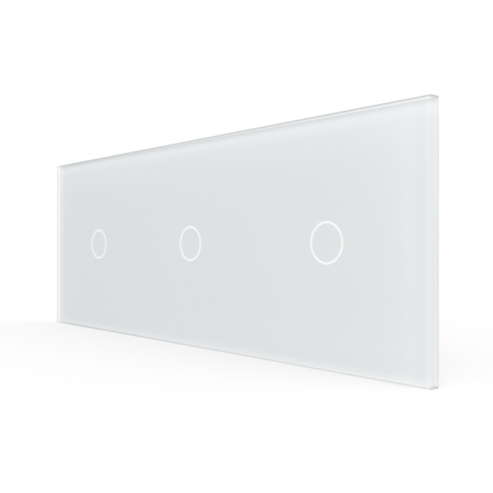 Triple plaque de finition en verre - 1+1+1 boutons