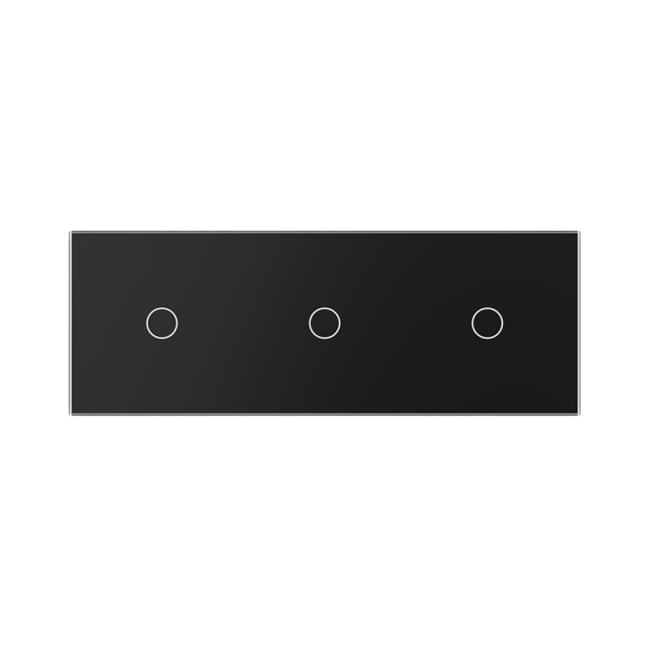 Triple plaque de finition en verre - 1+1+1 boutons